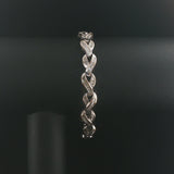 18k White Gold and 1.50cttw Baguette Diamond Heavy 27g Link Bracelet 7.25"