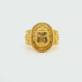 24k Pure Yellow Gold 16.1g Solid Beetle Scarab Ring Size 8