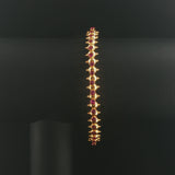 22k Yellow Gold and Ruby 16g Solid Beaded Bangle Bracelet 7.25"