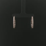 14k White Gold and 0.80cttw Diamond Hoop Earrings 1"