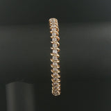 14k Yellow Gold and 1.50cttw Diamond Solid S Link Vintage Tennis Bracelet 7"