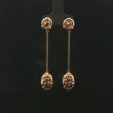 John Hardy 18k Yellow Gold 3.7g Pebbled Drop Dangle Earrings 2.25"