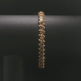 14k Yellow Gold and 3cttw Diamond Vintage S Link Tennis Bracelet 7.25"