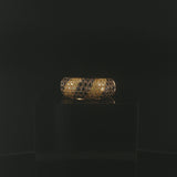 18k Yellow Gold and 1cttw Blue and Yellow Diamond Heavy Band Ring Size 7.5