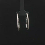 14k White Gold and 1cttw Diamond Hoop Earrings 1.25"