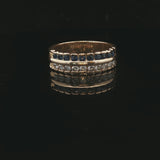 14k Yellow Gold Blue Sapphire and 0.50cttw Diamond Band Ring Size 9