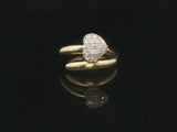 18k Yellow Gold and 0.33cttw Diamond Bypass Heart Ring Size 5.5
