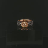 18k Rose Gold 0.88cttw Black and Brown Diamond Band Ring Size 6