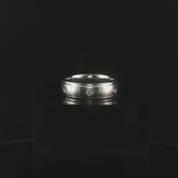 14k White Gold and 0.15cttw Flush Set Diamond 6mm Band Ring Size 8.25