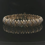 14k Yellow Gold and 2.5cttw Diamond Cluster 25.7g Fancy X Link Bracelet 7"