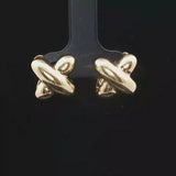 18k Yellow Gold 8.7g Solid Polished X Huggie Earrings