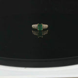 14k Yellow Gold Emerald and 0.20cttw Diamond Ladies Ring Size 8