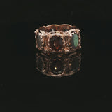 14k Yellow Gold 14.2g Solid Multi Gemstone Band Ring Size 6.25