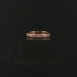 14k Rose Gold and 0.50cttw Diamond Half Eternity Two Row Band Ring Size 9.5