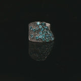 Sonia B 14k White Gold Aquamarine and Diamond 16g Heavy Wrap Ring Size 7