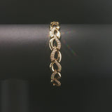 14k Yellow Gold 23.7g Solid Ladies 1cttw Diamond Fancy Link Bracelet 7"