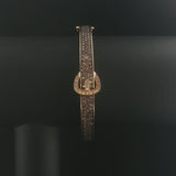 Levian 14k Yellow Gold 1.50cttw Diamond Buckle Bangle Bracelet 6.75"