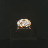 14k Yellow Gold and 0.50cttw Diamond Cluster Men's Vintage Ring Size 9