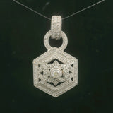 Effy Bita 14k White Gold and 0.75cttw Diamond Filigree Pendant 1.5"