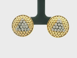 Mouawad 18k Yellow Gold and Bezel Set Diamonds 15.4g Button Stud Earrings