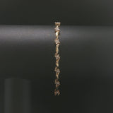 14k Yellow Gold and 1.5cttw Diamond Fancy Floral  Link Bracelet 7"