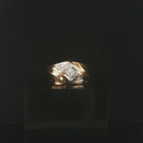 14k Yellow and White Gold 0.25cttw Diamond Men's Vintage Ring Size 10.25