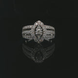 14k White Gold and 0.80cttw Diamond Ladies Ring Size 7.75