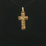19k Portuguese Yellow Gold 7g Vintage Cross Crucifix Pendant 1.75"