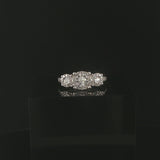 14k White Gold and 0.60cttw Three Diamond Cluster Ring Size 5.5