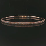 14k Rose Gold and 0.50cttw Diamond Flex Bangle Bracelet 6.5"