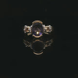 14k Yellow and White Gold Amethyst and Diamond Ladies Ring Size 8
