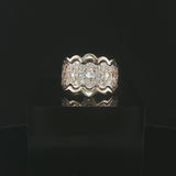 14k White Gold and 1cttw Diamond Vintage Ladies Band Ring Size 8