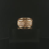 14k Yellow Gold 5.2g Imperial Gold 11mm Mirror Bar Band Ring Size 8.5