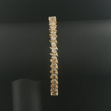 14k Yellow Gold and 3cttw Diamond Solid S Link Vintage Tennis Bracelet 7"