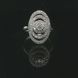 14k White Gold and 1cttw Diamond Multi Halo Ring Size 7