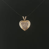 14k Yellow and White Gold 0.25cttw Diamond Vintage Heart Pendant