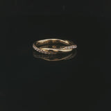 18k Yellow Gold and 0.25cttw Diamond Crossover Band Ring Size 4.25