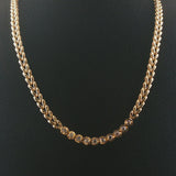 14k Yellow Gold and 0.63cttw Bezel Set Diamond 24g Fancy Link Necklace 16"