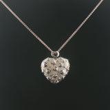 18k White Gold and 0.50cttw Diamond Large Heavy 31g Heart Pendant Necklace 24"