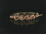 14k Yellow Gold and 3cttw Diamond Vintage Ladies Bangle Bracelet 6.5"