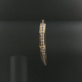 14k Yellow Gold and Diamond 25g Solid Heavy Vintage Brick Link Bracelet Italy 7"