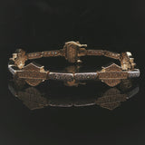 14k Yellow Gold and 1cttw Diamond Vintage Harley Davidson Link Bracelet 7.5"