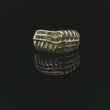 14k Yellow Gold and Tsavorite 5.5g Ladies Band Ring Size 9