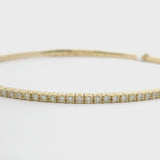 Brand New 14k Yellow Gold and Diamond Flex Bangle Bracelet 7"
