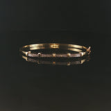 14k Yellow Gold and Diamond Vintage 14g Bangle Bracelet 6.75"