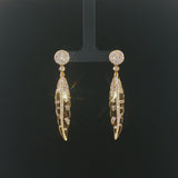 18k Yellow Gold and 1.50cttw VS Diamond Drop Dangle Earrings 2.25"