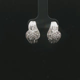 10k White Gold and 0.40cttw Diamond Ladies Huggie Earrings