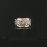 14k Yellow and White Gold 1.50cttw Pave Diamond Graduated Band Ring Size 12
