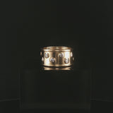 14k Yellow Gold and 0.75cttw Bezel Set Diamond Vintage Solid Band Ring Size 7