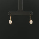 14k Yellow Gold and Opal Drop Earrings 0.65"